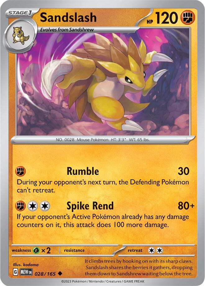 Sandslash 028/165 (SV: Scarlet & Violet 151)
