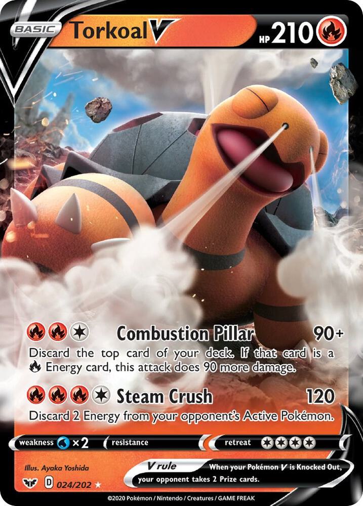Torkoal V 024/202 (SWSH01: Sword & Shield Base Set) - Holofoil