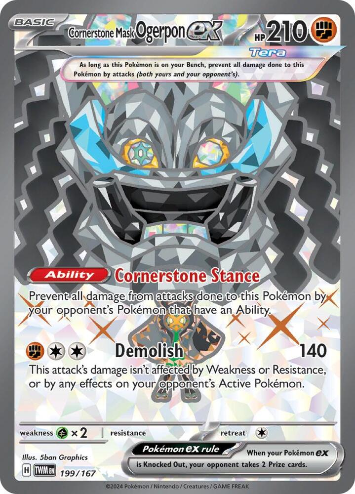 Cornerstone Mask Ogerpon ex 199/167 (SV06: Twilight Masquerade) - Holofoil
