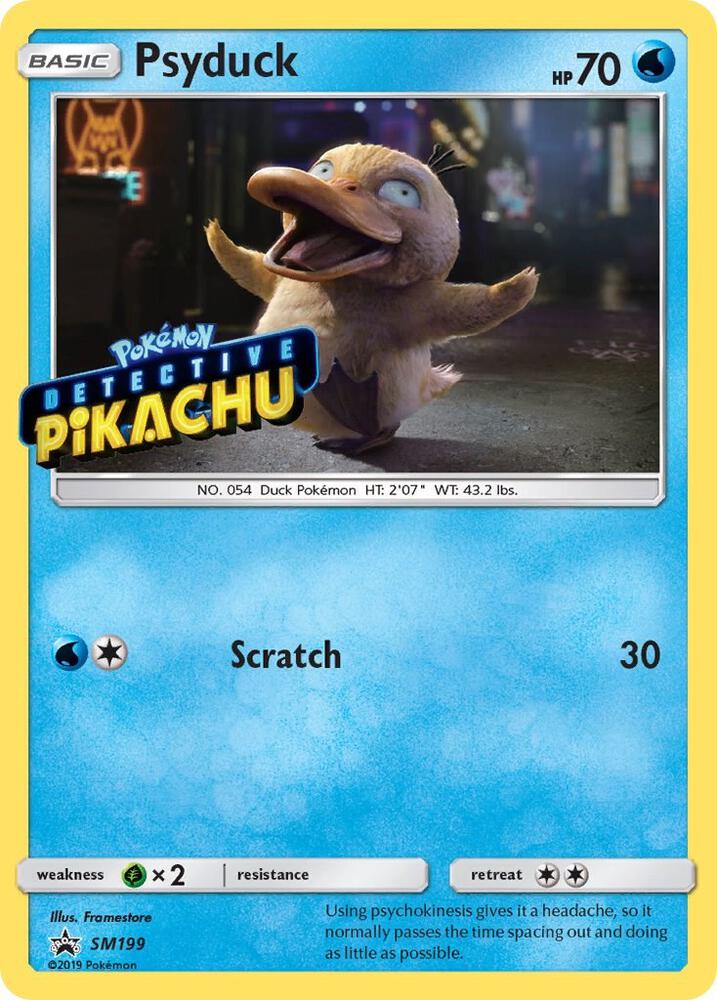 Psyduck Detective Pikachu Stamped SM199 (SM Promos) - Holofoil