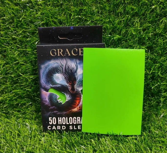 Card Sleeves - Light Green - Matte Finish - Standard Fit 100 Holographic Sleeves by Royal Gracey