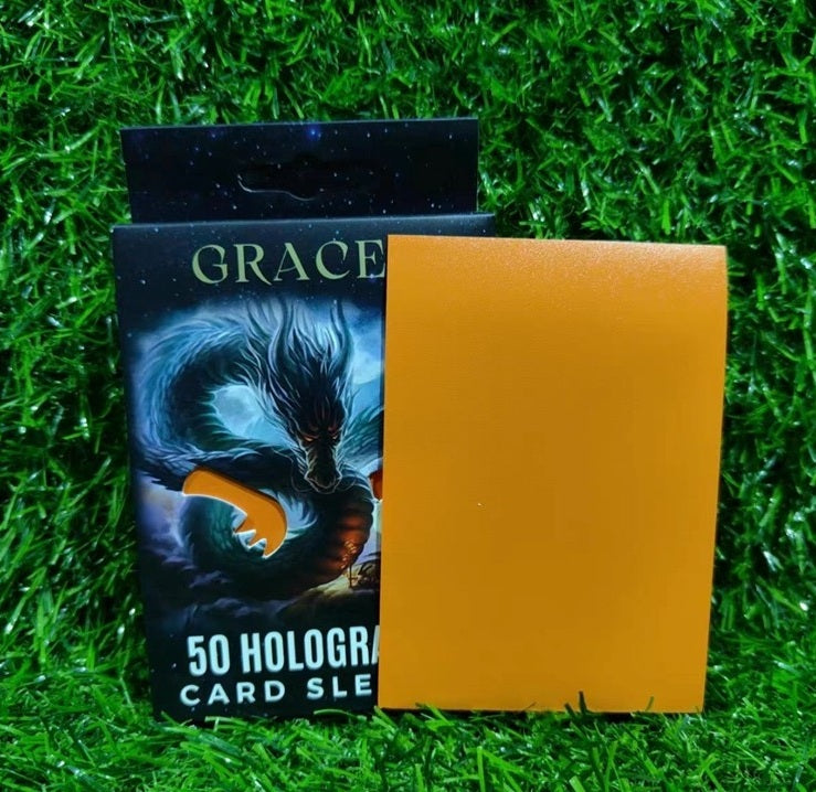 Card Sleeves - Orange - Matte Finish - Standard Fit 50 Holographic Sleeves by Royal Gracey