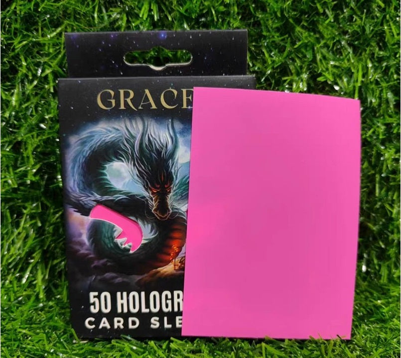 Card Sleeves - Pink - Matte Finish - Standard Fit 100 Holographic Sleeves by Royal Gracey