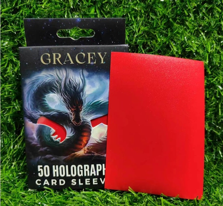 Card Sleeves - Red - Matte Finish - Standard Fit 100 Holographic Sleeves by Royal Gracey