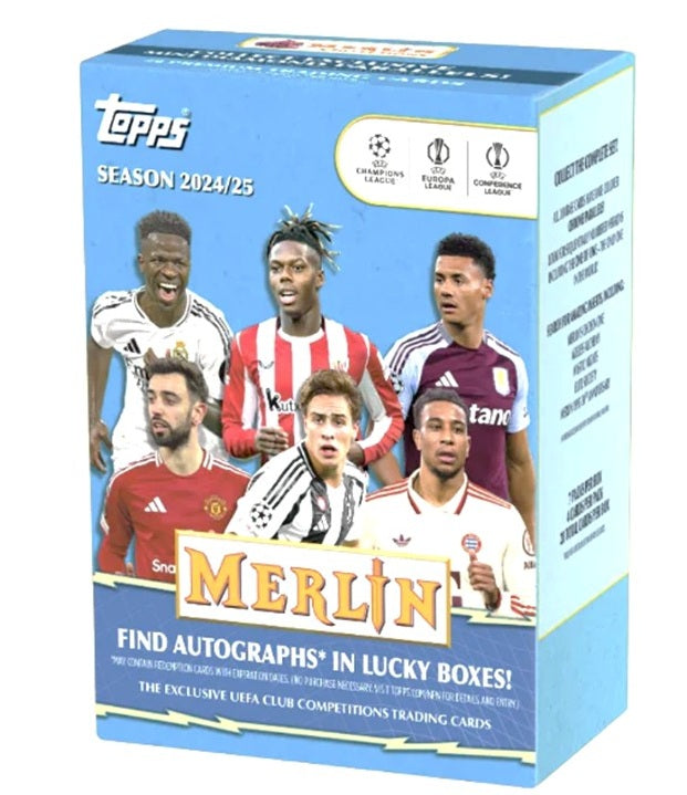 2024/25 Topps Chrome Merlin UEFA Club Competitions Soccer 7-pack Blaster Box