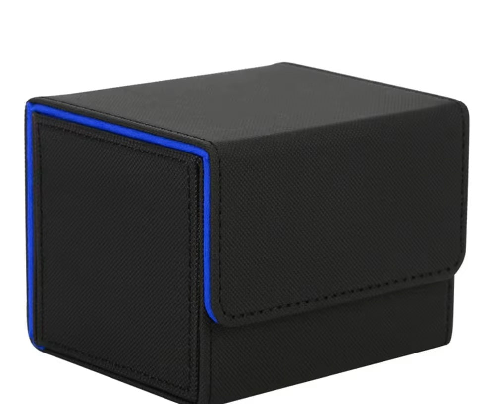 Sidewinder Horizontal Card Deck Storage Box High-grade PU Fabric Black with Blue Felt Lining (Copy)