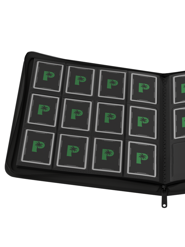 Stealth 12 pocket Zip Binder - Black - TCG Card Holder Folder - Palms Off Gaming (480 Card Slots)