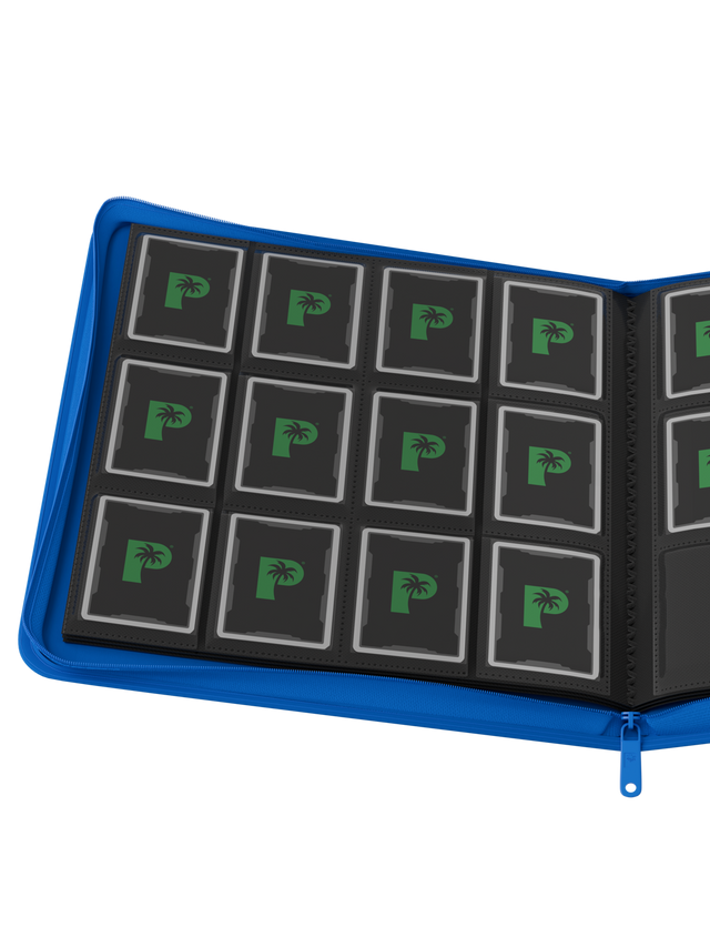 Stealth 12 pocket Zip Binder - Blue - TCG Card Holder Folder - Palms Off Gaming (480 Card Slots)
