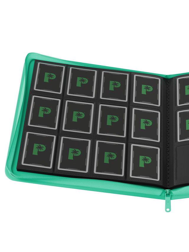 Stealth 12 pocket Zip Binder - Turquoise - TCG Card Holder Folder - Palms Off Gaming (480 Card Slots)