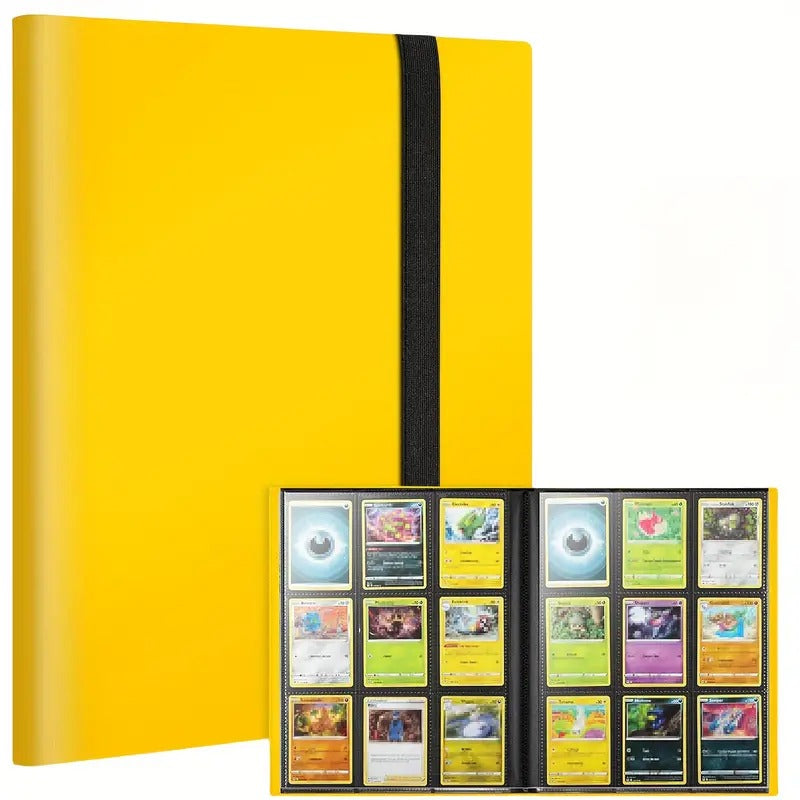 9Pkt Premium Binder - Yellow - 360 pocket- Side-loading Pockets - Elasticized Closure Band