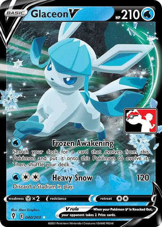 Glaceon V Series 1/2 040/203 (Prize Pack Series Cards)  - Holofoil