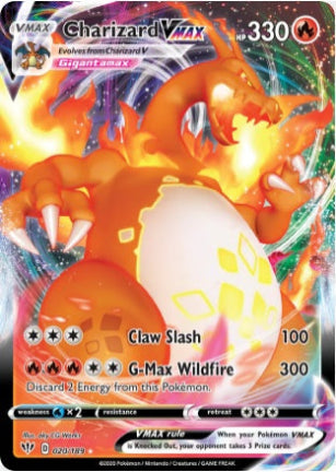 CHARIZARD VMAX #020 Pokémon 2020 SWORD & SHIELD DARKNESS ABLAZE - HOLO ULTRA RARE