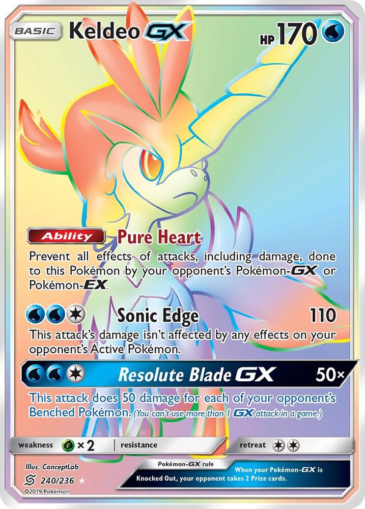 Keldeo GX Secret 240/236 (SM - Unified Minds)  - Holofoil