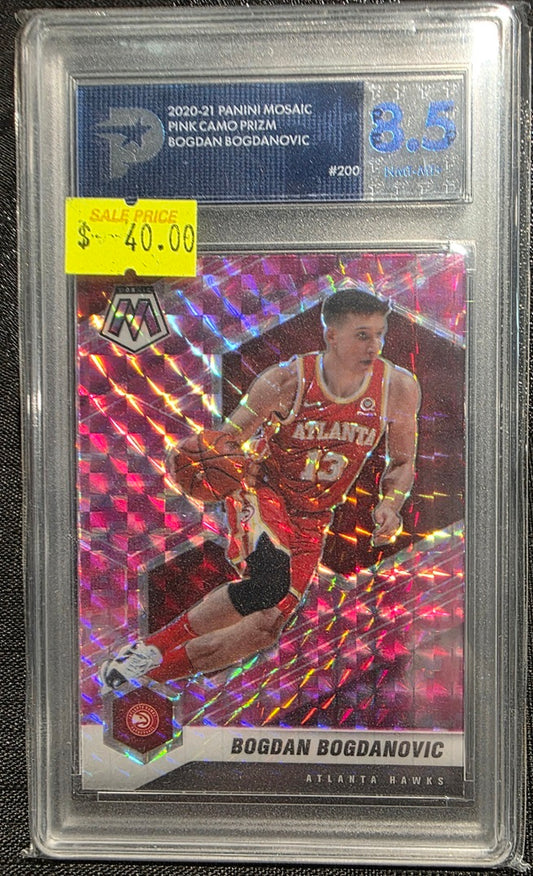 PSG 8.5 - Bogdan Bogdanovic #200 - 2020-21 Panini Mosaic Pink Camo Prizm Graded Sports Card
