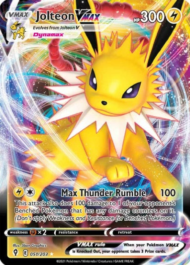 JOLTEON VMAX # 051 Pokémon 2021 EVOLVING SKIES- Prize Pack Series 1 - ULTRA RARE