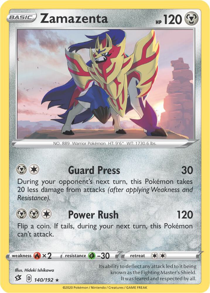 Zamazenta 140/192 (Deck Exclusives)  - Cracked Ice Holofoil