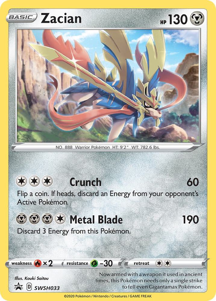 Zacian SWSH033 (SWSH: Sword & Shield Promo Cards)  - Holofoil