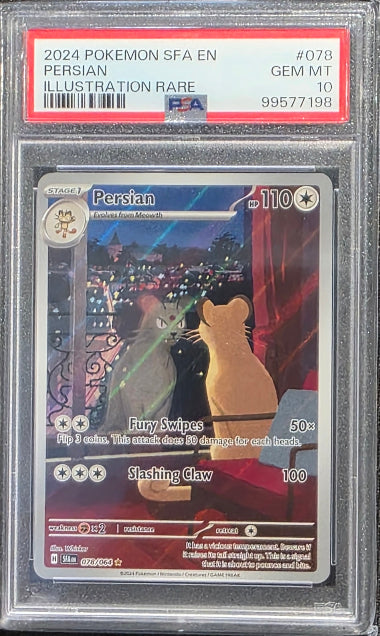 PSA 10 - PERSIAN #078 ILLUSTRATION RARE - 2024 POKEMON SCARLET & VIOLET - SHROUDED FABLE - GRADED CARD