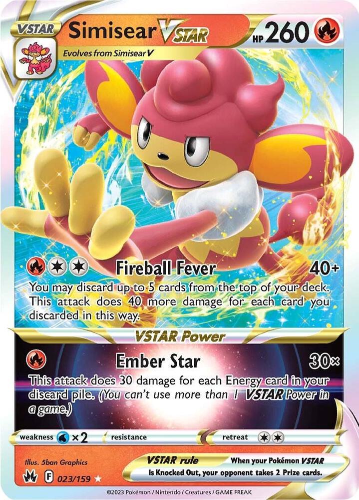 Simisear VSTAR 023/159 (Crown Zenith)  - Holofoil