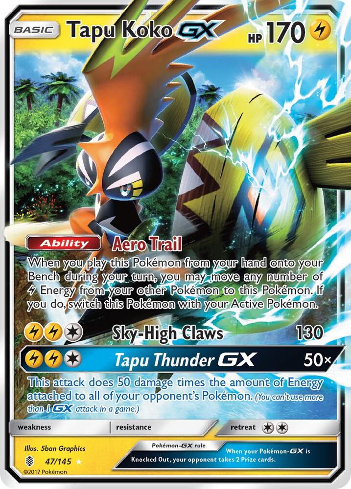 Tapu Koko GX 47/145 (SM - Guardians Rising)  - Holofoil