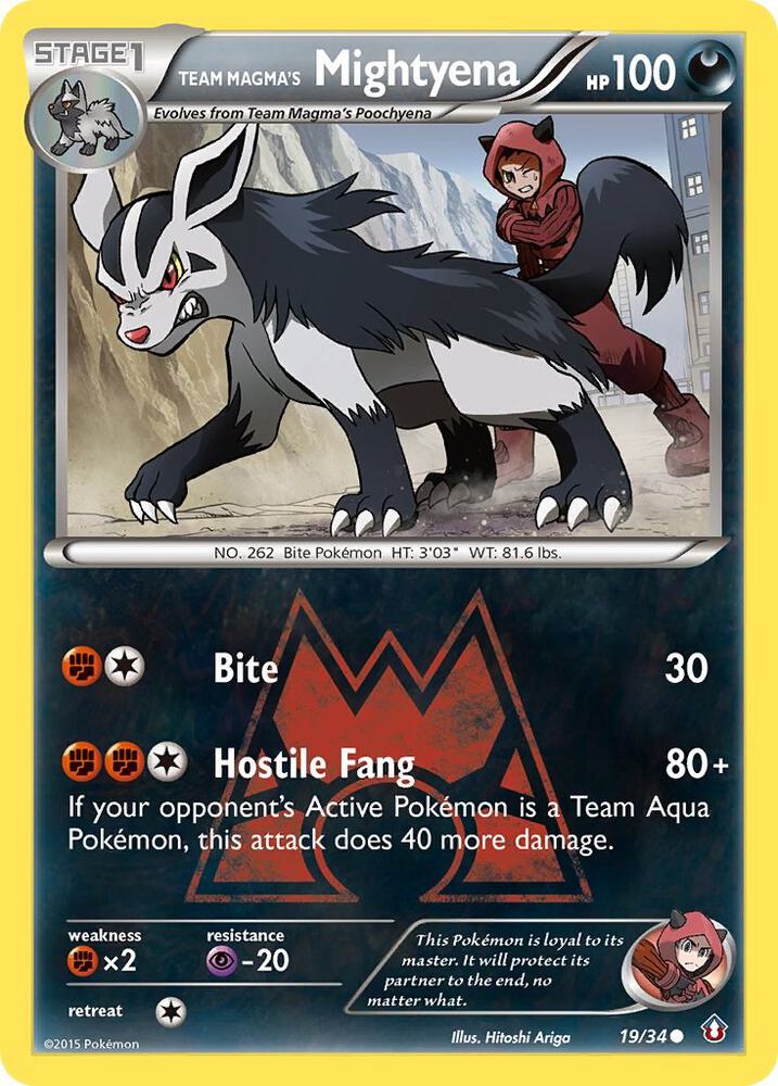 Team Magma's Mightyena 19/34 (Double Crisis)  - Reverse Holofoil