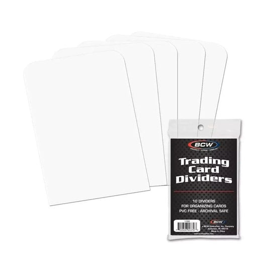 BCW - Trading Card Dividers - 10PK Small Standard - White