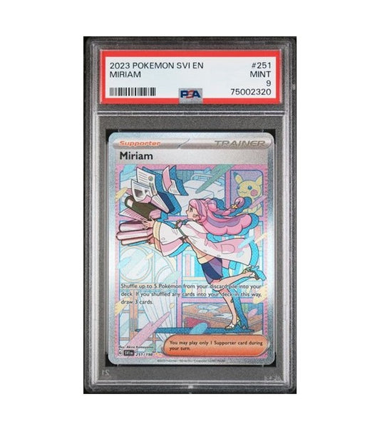 PSA 9 - 2023 POKEMON MIRIAM #251 - SPECIAL RARE - SVI EN-SCARLET & VIOLET GRADED CARD