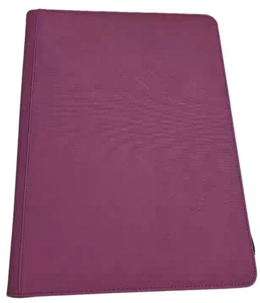 1216 XL Premium Side Loading Card Binder Maroon PU Leather 16 Pocket Storage Card Holder