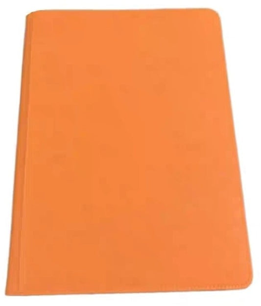1216 XL Premium Side Loading Card Binder Orange PU Leather 16 Pocket Storage Card Holder