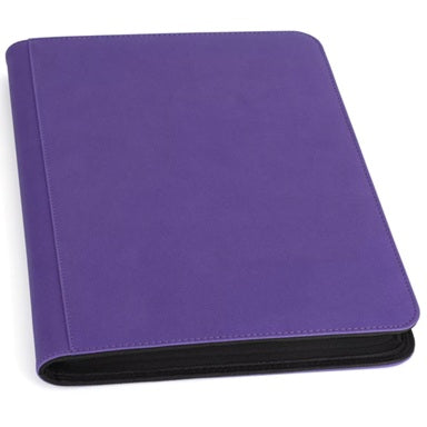 1280 XL Premium Side Loading Card Binder Purple PU Leather 16 Pocket Storage Card Holder