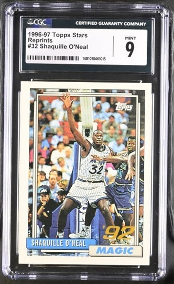 CGC 9 Shaquille O'Neal #32 NBA 1996-97 Topps Stars Reprints Graded Card
