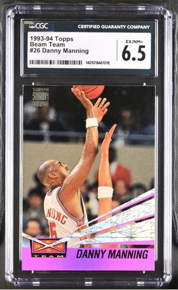 CGC 6.5 Danny Manning #26 NBA Topps 1993-94 Stadium Club Beam Team Graded Card
