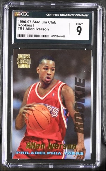 CGC 9 - Allen Iverson #R1 NBA 1966-97 Stadium Club Rookies l Graded Card