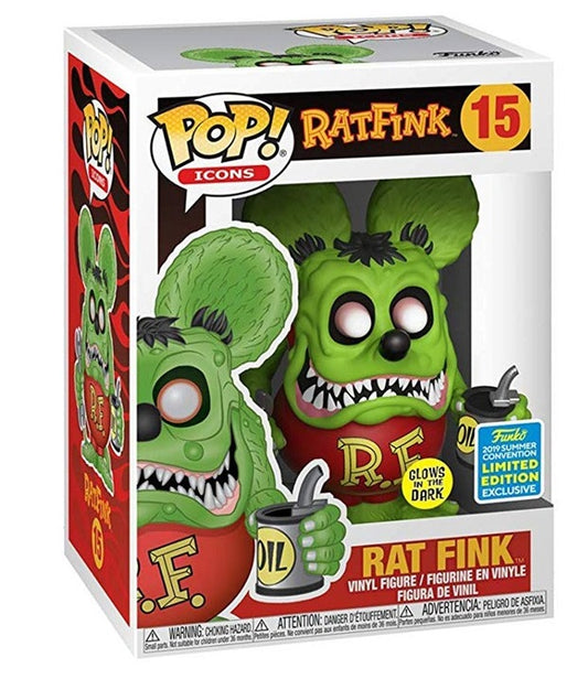 Rat Fink (Glow in the Dark) #15 RatFink 2019 Summer Convention Limited Edition Exclusive Pop Vinyl Figure Funko