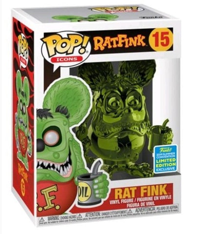 Rat Fink (Green Chrome) #15 RatFink 2019 Summer Convention Limited Edition Exclusive Pop Vinyl Figure Funko