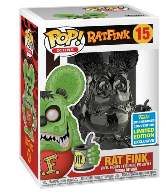 Rat Fink (Grey Chrome) #15 RatFink 2019 Summer Convention Limited Edition Exclusive Pop Vinyl Figure Funko