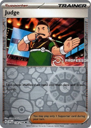 176/198 JUDGE TRAINER SUPPORTER REVERSE HOLO - SCARLET & VIOLET BASE - PROFESSORS PROGRAM