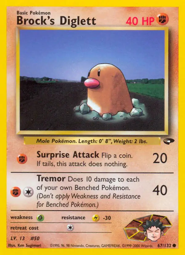 Brock's Diglett 067/132 (Gym Challenge)  - Unlimited