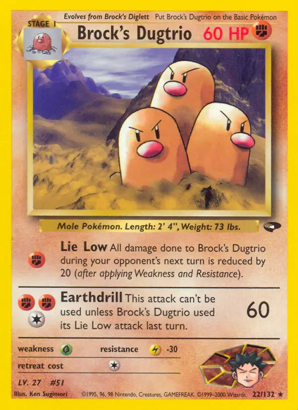 Brock's Dugtrio 022/132 (Gym Challenge)  - Unlimited