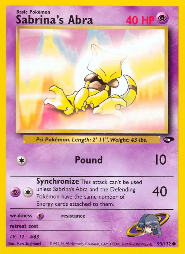 Sabrina's Abra  093/132 (Gym Challenge)  - Unlimited
