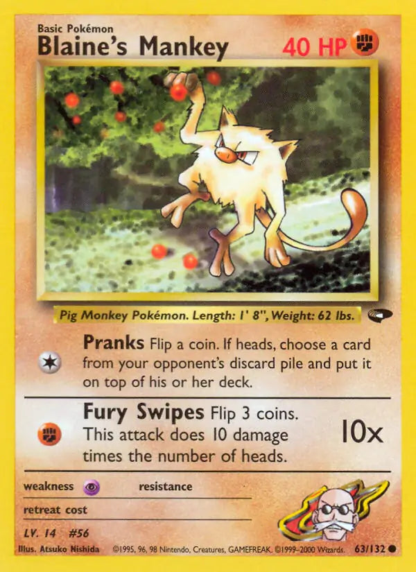Blaine's Mankey 063/132 (Gym Challenge)  - Unlimited