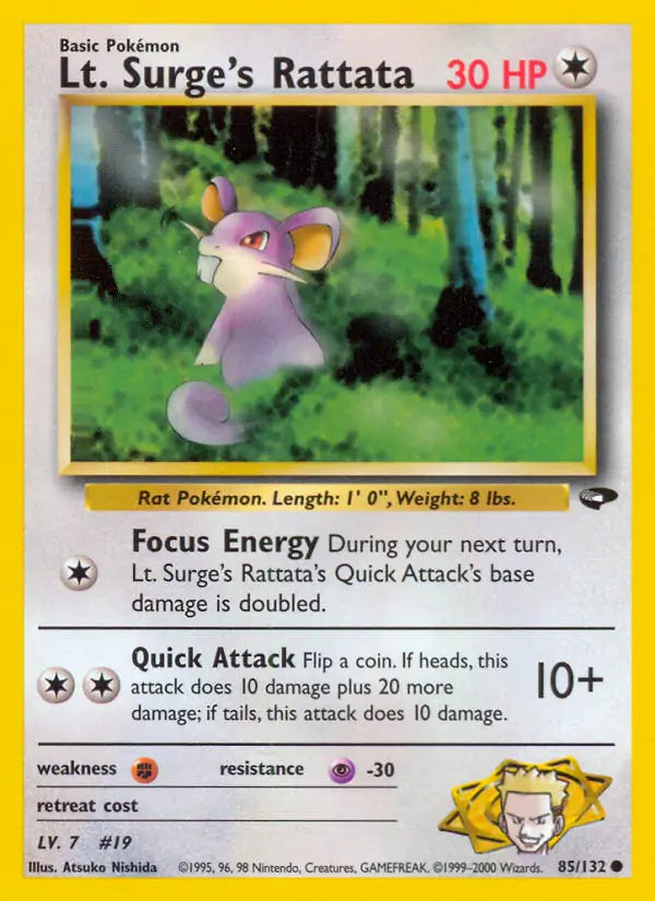 Lt. Surge's Rattata 085/132 (Gym Challenge)  - Unlimited