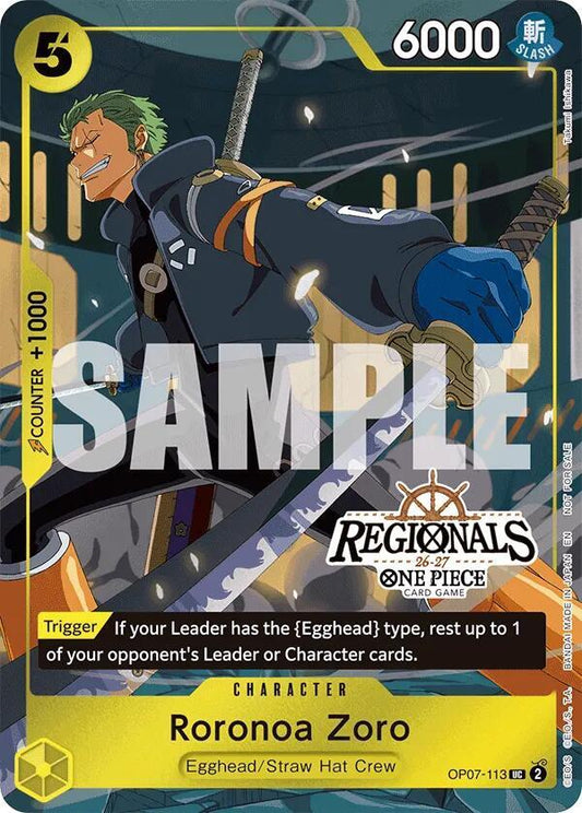 Roronoa Zoro 113 Regional Participation Pack 2026 Vol1 OP07-113 (One Piece Promotion Cards)  - Foil