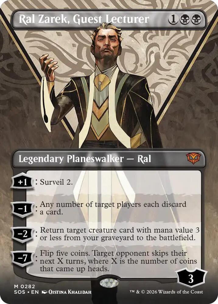 Ral Zarek, Guest Lecturer 282 (Secrets of Strixhaven)  - Borderless Foil