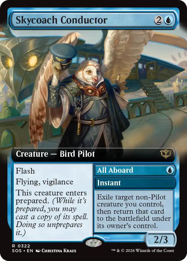 Skycoach Conductor // All Aboard 322 (Secrets of Strixhaven)  - Extended Art Foil
