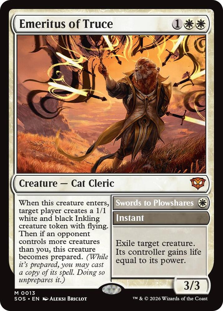 Emeritus of Truce // Swords to Plowshares 13 (Secrets of Strixhaven)  - Foil