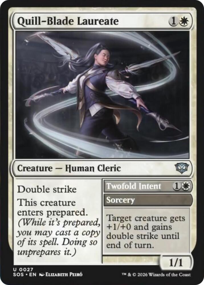 Quill-Blade Laureate // Twofold Intent 27 (Secrets of Strixhaven) 
