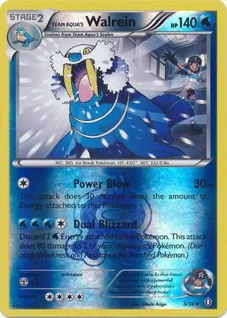 Team Aqua's Walrein 5/34 (Double Crisis)  - Reverse Holofoil