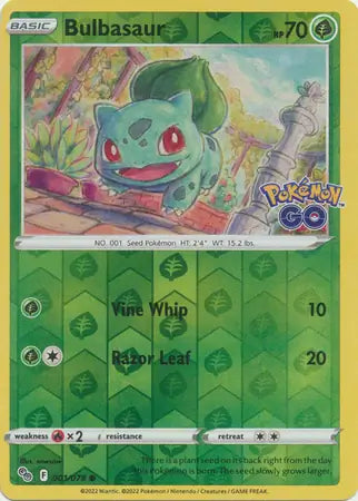 Bulbasaur 001/078 (Pokemon GO)  - Reverse Holofoil