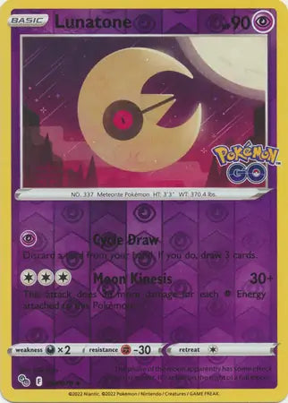 Lunatone 034/078 (Pokemon GO)  - Reverse Holofoil